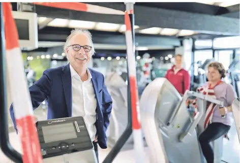  ?? RP-FOTO: STEPHAN KÖHLEN ?? Lars Buschmann, Inhaber des Sportpark Hilden, ist froh, das in den Räumen des Studios wieder Leben drin ist.