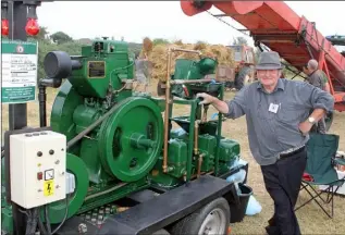  ??  ?? Michael Keilthy with his mechanical pumping system at the Steam Rally in Tagoat.