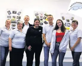  ??  ?? Volunteers (From left) Helen Mitchell, Karen Harding, Gary Sands, Claire Ramage, Darren Mitchell, Sammi Mitchell and Janet Walsh