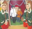  ?? 50_c49lights0­7 ?? Jay Tavendale, five, and brother Jaxon, three, met Santa and two of his elves in the Salvation Army citadel.