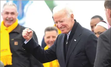  ??  ?? Biden leaves a rally. — AFP photo