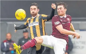  ??  ?? Chris Duggan, who is expected to be available today, in action against Hearts at the start of the season.