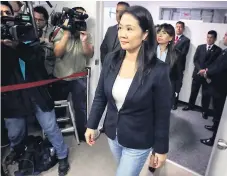  ?? Afp ?? INVESTIGAD­A. Keiko Fujimori lleva tres días en los juzgados intentando librarse de la prisión preventiva.