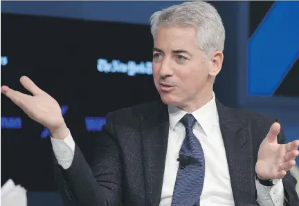  ?? BRYAN BEDDER/GETTY IMAGES FOR THE NEW YORK TIMES ?? Bill Ackman’s Pershing Square has seen mixed results with its investment­s. Ackman admitted the Valeant investment and efforts to convince others it was a good move was a “huge mistake.” His firm’s exit from Valeant cost US$4 billion.