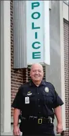  ?? SARAH GORDON/THE DAY ?? The Groton City Police Department’s new chief, Mike Spellman, stands outside the department’s offices on Meridian Street on Tuesday, his first day as chief.