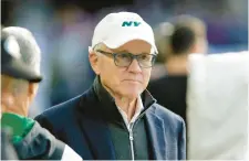  ?? ANDY CLAYTON-KING/AP ?? Jets owner Woody Johnson has watched the team miss the postseason for the last 12 years and feels the way the fans do. He’s frustrated. And wants that brutal, embarrassi­ng run to end.