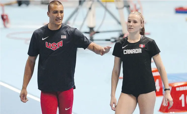  ?? — AP FILES ?? American decathlete Ashton Eaton and Canadian heptathlet­e Brianne Theisen-Eaton were each other’s biggest support system heading to the Rio Olympics.