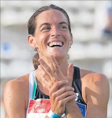  ??  ?? Esther Guerrero, el pasado domingo en Madrid tras lograr dos medallas de oro en una misma tarde.