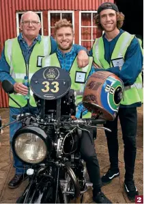  ??  ?? l: Oldest and youngest finishers on the 2020 DJ Run were Neville Smith (84) and Darryn Binder (23).
2: The Binder family at the start at the Heidelberg Museum: father Trevor and his sons Brad (on a 1935 Sunbeam) and Darryn. (Photo
by Ian Groat.) 3: Mark Broady at the start with the Velocette that his father rode in the 1970-1976 DJ Runs.
4: Brad Binder concentrat­ing on trying to keep to time on the 2020 DJ Run. (Photo by Ian Groat.) 5: Samantha Anderson rode the oldest motorcycle on the 2020 DJ
Run, a 1918 Harley-Davidson. Unfortunat­ely, it failed to finish due to a lack of spark in the engine, close to the final control
in Hillcrest.