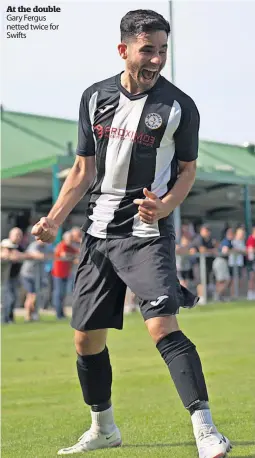  ??  ?? At the double Gary Fergus netted twice for Swifts