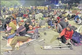  ?? SONU MEHTA/ HT PHOTO ?? Around 400 differentl­y-abled people have been protesting at Mandi House against Indian Railways for allegedly not giving them Group D jobs for which they had qualified.