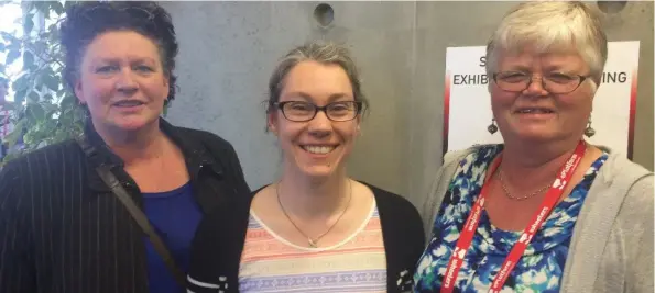  ??  ?? Susan Smith (Canterbury Prisons), Zoe Cornelius (Mt Eden) and Judith Wenborn (Canterbury Prisons) at LIANZA Conference 2015