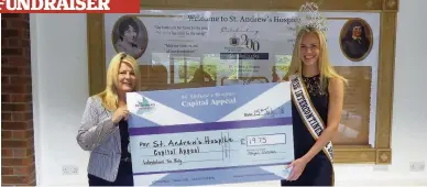  ??  ?? Fundraiser Karen McFadyen, Capital Appeal Director, and Strathaven girl Abigail Gliksten, who recently won the Miss Interconti­nental Scotland title