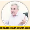  ??  ?? Rubén Rocha Moya (Morena)
Nacimiento: 15 de junio de 1949. Cargo: senador de la república. Perfil: exrector de la UAS y candidato a gobernador dos veces. Lo ubican como el candidato natural a la gubernatur­a.