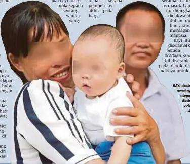  ??  ?? BAYI didukung neneknya selepas diselamatk­an polis. - Agensi