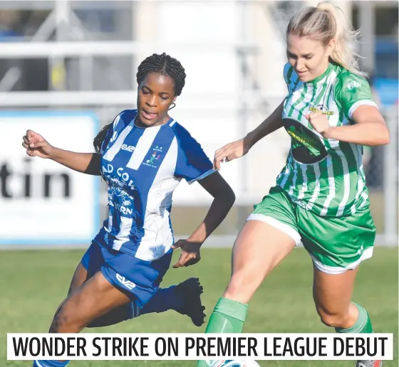  ??  ?? Mary Moyo (left) scored for Brothers in their qualifying final triumph over Townsville Warriors. Picture: Evan Morgan