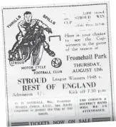  ?? ?? Stroud motorcycle football club rode Baughan