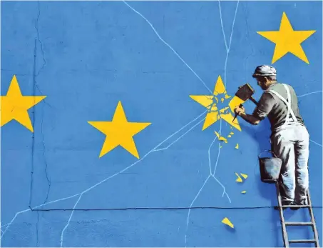  ?? Foto: AFP/Glyn Kirk ?? Wandbild des Streetartk­ünstlers Banksy im britischen Dover