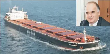  ??  ?? Η εταιρεία Star Bulk, που διευθύνετα­ι από τον κ. Πέτρο Παππά, μετά την ολοκλήρωση της συναλλαγής θα ελέγχει έναν στόλο από 90 πλοία, συνολικής χωρητικότη­τας 10,2 εκατ. dwt.