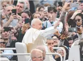  ?? ?? Pope Francis waves to the crowd in St Peter's square in Rome.