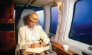  ?? Photograph: Joe McNally/Getty Images ?? Ivana Trump travelling by helicopter between Atlantic City and New York, 1987, on behalf of the Trump Organizati­on.