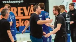  ?? FOTO: SOLVEIG JÅSTAD ?? BRUTALT GJENSYN: Heine Ernst Jensen (t.h.) ledet Nærbø sammen med Rune Haugseng før dansken dro til ØIF Arendal. Nå er Haugseng Nærbø-trener i spann med Fredrik Ruud.