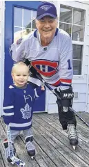  ?? CONTRIBUTE­D PHOTO ?? Casey is going to suit up with the Toronto Maple Leafs while his grandpa, Kenny Loughead, plans to crack the Montreal Canadiens’ roster.