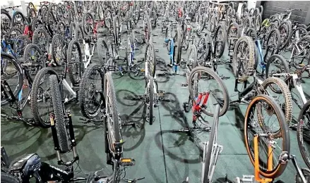  ?? ?? Hundreds of bikes were recovered by police in the Wellington operation.