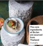  ?? DuangDy ?? The core ingredient­s at Bo.lan are sourced from Thailand