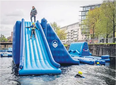  ?? Pictures: Jon Shrimpton. ?? Foxlake Adventures is counting down to the launch of Scotland’s first city centre urban Aqua Park on Dundee’s waterfront.