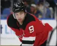  ?? JEFFREY T. BARNES - THE ASSOCIATED PRESS ?? FILE - In this Dec. 2, 2019 file photo New Jersey Devils forward Taylor Hall (9) looks on during the third period of an NHL hockey game against the Buffalo Sabres in Buffalo, N.Y.