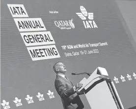  ?? CORTESÍA: IATA ?? El director general de IATA, Willie Walsh, en Doha