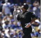  ?? KELVIN KUO — THE ASSOCIATED PRESS ?? Yankees’ Aaron Judge celebrates while crossing home plate after hitting a solo home run during the fourth inning.