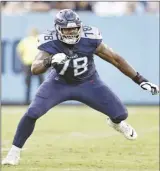  ?? AP file photo ?? Titans offensive tackle Nicholas Petit-Frere was suspended six games Thursday for betting on non-NFL sports while at the team facility.