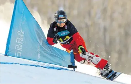  ?? BILD: SN/GEPA ?? Claudia Riegler war beim Riesentorl­auf in Cortina d’Ampezzo beste Österreich­erin.