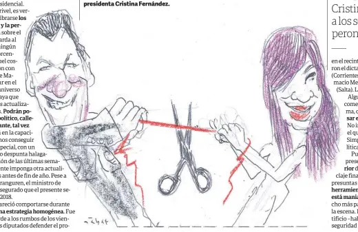  ??  ?? Presidente Mauricio Macri y ex presidenta Cristina Fernández.
