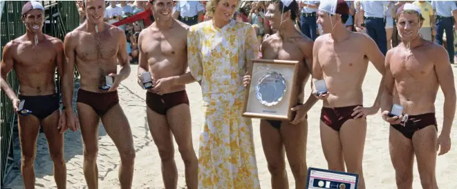  ??  ?? Surf’s up: Sydney turns out for Diana on the Royal Tour Down Under in 1983