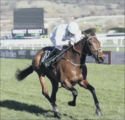  ?? PICTURES: DAVID DAVIES/JOCKEY CLUB/PA ?? BREAKING GROUND: Honeysuckl­e ridden by jockey Rachael Blackmore on the way to winning the Unibet Champion Hurdle Challenge Trophy on an entertaini­ng opening day of the Cheltenham Festival. Day two preview: Page 21