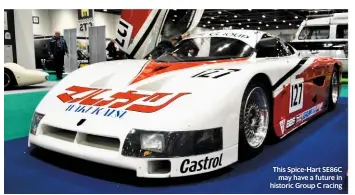  ??  ?? This Spice-hart SE86C may have a future in historic Group C racing