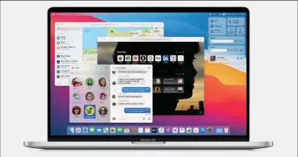  ??  ?? MacOs 11 Big Sur bringt ein peppiges Redesign mit und bietet neue Funktionen in Safari, Nachrichte­n und Karten.