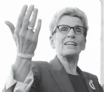  ?? SEAN KILPATRICK / THE CANADIAN PRESS FILES ?? Ontario Premier Kathleen Wynne has announced she is cancelling her ‘private’ political fundraisin­g events, but she has no plans to cancel ‘public’ events.