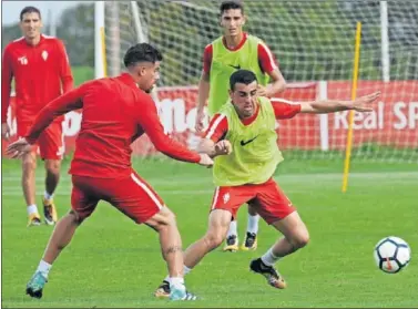  ??  ?? PUNTO A MEJORAR. El Sporting debe buscar soluciones a la debilidad defensiva a balón parado.