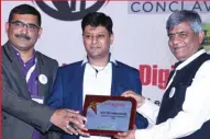  ??  ?? Sushant Parasuram, Head, DC Transforma­tion Services, Sify Tech and Gaurav Agrawal, Head – Cloud & Managed Services, Sify Tech receiving the award for “Emerging Cloud Company 2018’ from Pradeep Gupta, CMD, CyberMedia