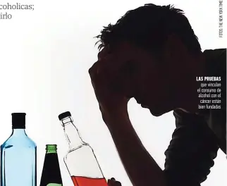  ?? ?? LAS PRUEBAS que vinculan el consumo de alcohol con el cáncer están bien fundadas