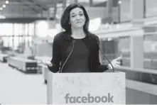  ?? Thibault Camus / Associated Press ?? As criticism of lack of oversight slams Facebook, Chief Operating Officer Sheryl Sandberg is catching some heat.