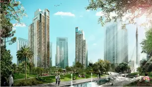  ??  ?? An artist’s impression of Harbour Gate. The developmen­t has 491 apartments offering spectacula­r Dubai Creek waterfront and park views. — Supplied photo