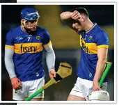  ?? ?? POWER SURGE: Tipp’s Eoghan Connolly bursts through, left; Craig Morgan and Conor Bowe after loss
