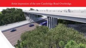  ?? ?? Artist impression of the new Cambridge Road Overbridge.