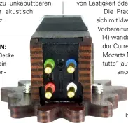  ??  ?? unterM stern: Die sternförmi­ge Decke des Gehäuses ist ein Clearaudio-Markenzeic­hen. Die eingelasse­nen innengewin­de nehmen die Schrauben auf.