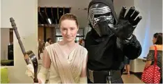  ??  ?? Emily Plant as Rey and Jacob Fagg as Kylo Ren cosplay on Star Wars Day.